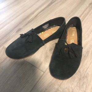 Toms Black Suede Kelli Flats